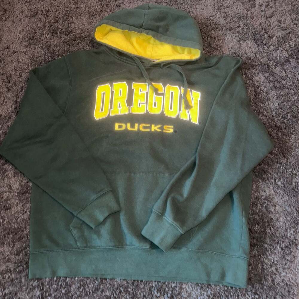 Stadium Athletics Oregon Ducks Hoodie Green Yellow Size Large